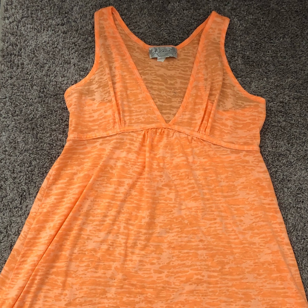 bright orange mini dress